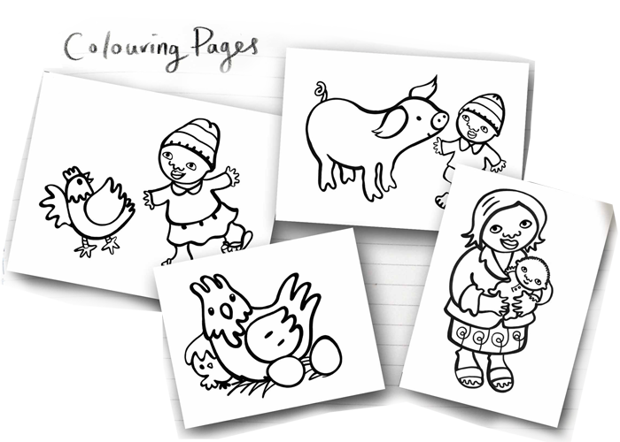 Colouring pages by Susie Poole